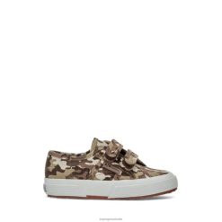 Superga 2750 6JR0T140 Beige Raw Camouflage | Superga 2750 Kids Straps Camo Ripstop
