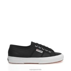 Superga 2750 6JR0T46 Black-White | Superga 2750 Tumbled Leather