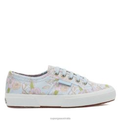 Superga 2750 6JR0T501 Lt Blue Pink Orange Flowers | Superga 2750 Floral Print