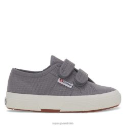 Superga 2750 6JR0T609 Grey Bluish | Superga 2750 Jstrap Classic Kids - F Avorio