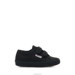 Superga 2750 6JR0T98 Full Black-Black | Superga 2750 Kids Straps Easylite