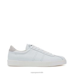Superga Australia 6JR0T157 White-Grey Colomba | Superga 2843 Club S Comfort Leather