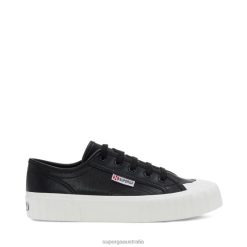 Superga Australia 6JR0T252 Black-White | Superga 2630 Stripe Vegan Faux Leather
