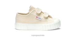 Superga Australia 6JR0T295 Beige Raw | Superga 2630 Kids Stripe Straps
