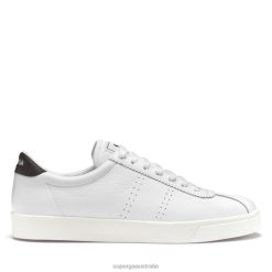 Superga Australia 6JR0T321 White-Brown Plum | Superga 2843 Club S Comfort Leather -F Avorio