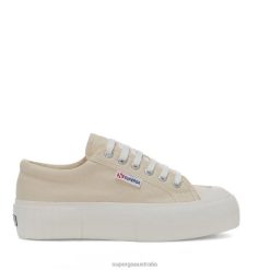Superga Australia 6JR0T339 Beige Lt Eggshell | Superga 2631 Stripe Platform -F Avorio