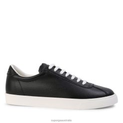 Superga Australia 6JR0T456 Black-White | Superga 2843 Club S Vegan Leather Avorio