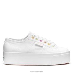 Superga Australia 6JR0T509 White-Candy Multicolor | Superga 2790 Rainbow Details