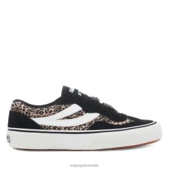 Superga Australia 6JR0T530 Black Micro Leopard | Superga 2941 Revolley Microleopard