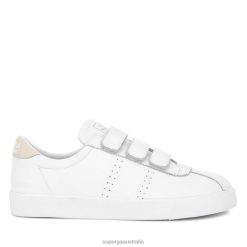 Superga Australia 6JR0T551 White-Beige Gesso-White | Superga 2870 Sport Club S Strap Avorio