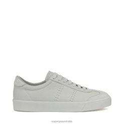 Superga Shoes 6JR0T170 White Milk-Green Primrose | Superga 2843 Club S Cap Buttersoft