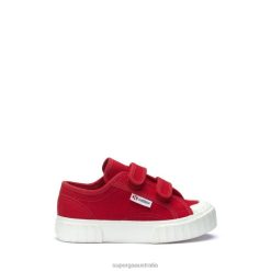 Superga Shoes 6JR0T292 Red Flame | Superga 2630 Kids Stripe Straps