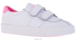 Superga Shoes 6JR0T296 White-Cotton Candy | Superga 2843 Kids Club S Straps Action