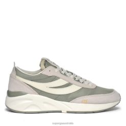 Superga Shoes 6JR0T306 Beige-Green Safari-White | Superga 4089 Training 9Ts Slim Beige Gesso-Green Safari-White