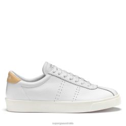 Superga Shoes 6JR0T324 White-Yellow Lt | Superga 2843 Club S Comfort Leather F Avorio