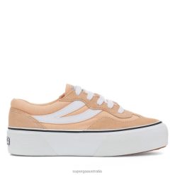 Superga Shoes 6JR0T404 Pink Peach-White | Superga 3041 Revolley Colourblock Platform
