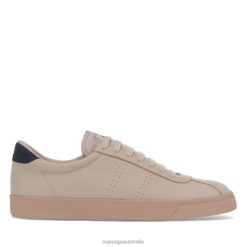 Superga Shoes 6JR0T570 Fog-Navy-F Tobacco | Superga 2843 Club S Prime Soft Leather