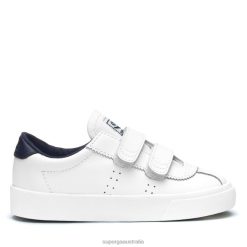 Superga Shoes 6JR0T636 White-Navy | Superga 2843 Sport Club S Kids White - Navy