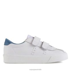Superga Shoes 6JR0T663 White-Blue Lt Cobalt | Superga 2843 Sport Club S Kids