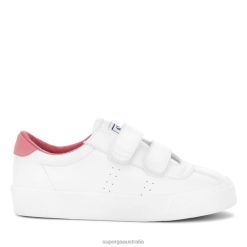 Superga Shoes 6JR0T669 White-Pink Dusty | Superga 2843 Kids Club S Vegan