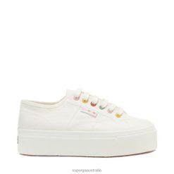 Superga Shoes 6JR0T88 White-Groovy Eyelets | Superga 2790 Rainbow Details